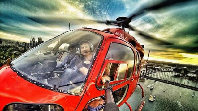 Helicopter selfie