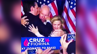 Republican Candidate Ted Cruz Accidently Punches And Elbows Wife In Cringeworthy Fashion After Dropping Out